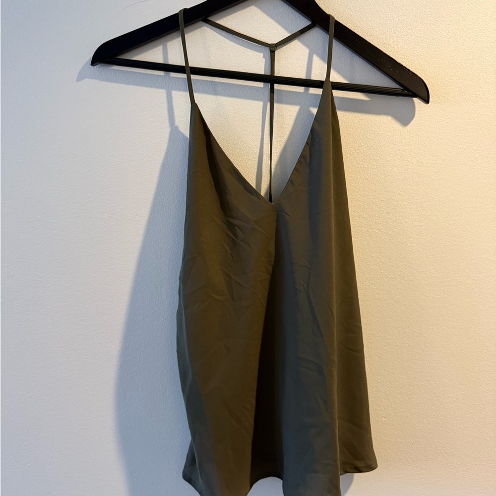 Timing Olive Camisole with Spaghetti Straps